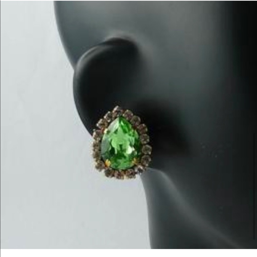 Chanel Estate VIntage 1995 crystal pear earrings